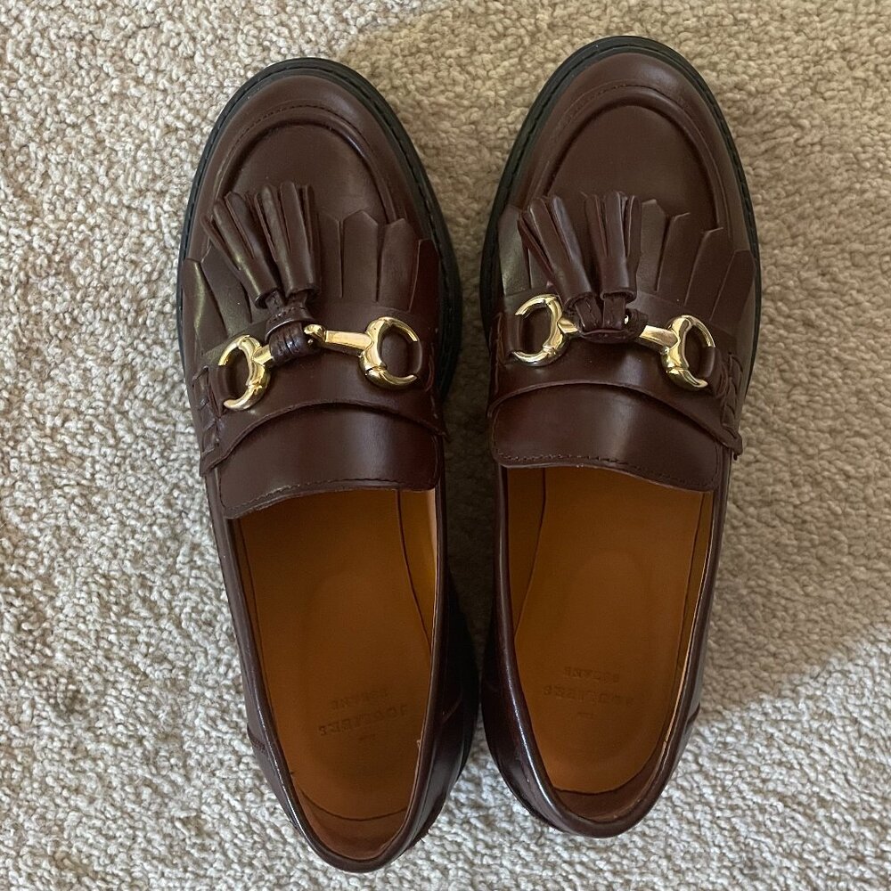 Sezane Brown Loafers with Gold Accents